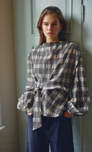 Load image into Gallery viewer, Chandler Check Tie Blouse
