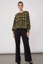 Load image into Gallery viewer, KYEL CHECK BALLOON BLOUSE - ARMY
