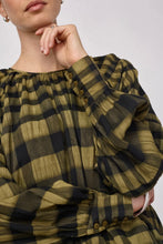 Load image into Gallery viewer, KYEL CHECK BALLOON BLOUSE - ARMY
