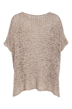 Load image into Gallery viewer, Vee neck Taupe waffle effect knit top
