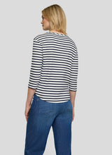 Load image into Gallery viewer, Good vibes navy striped top
