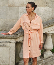 Load image into Gallery viewer, Peach Shirt Dress
