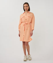 Load image into Gallery viewer, Peach Shirt Dress
